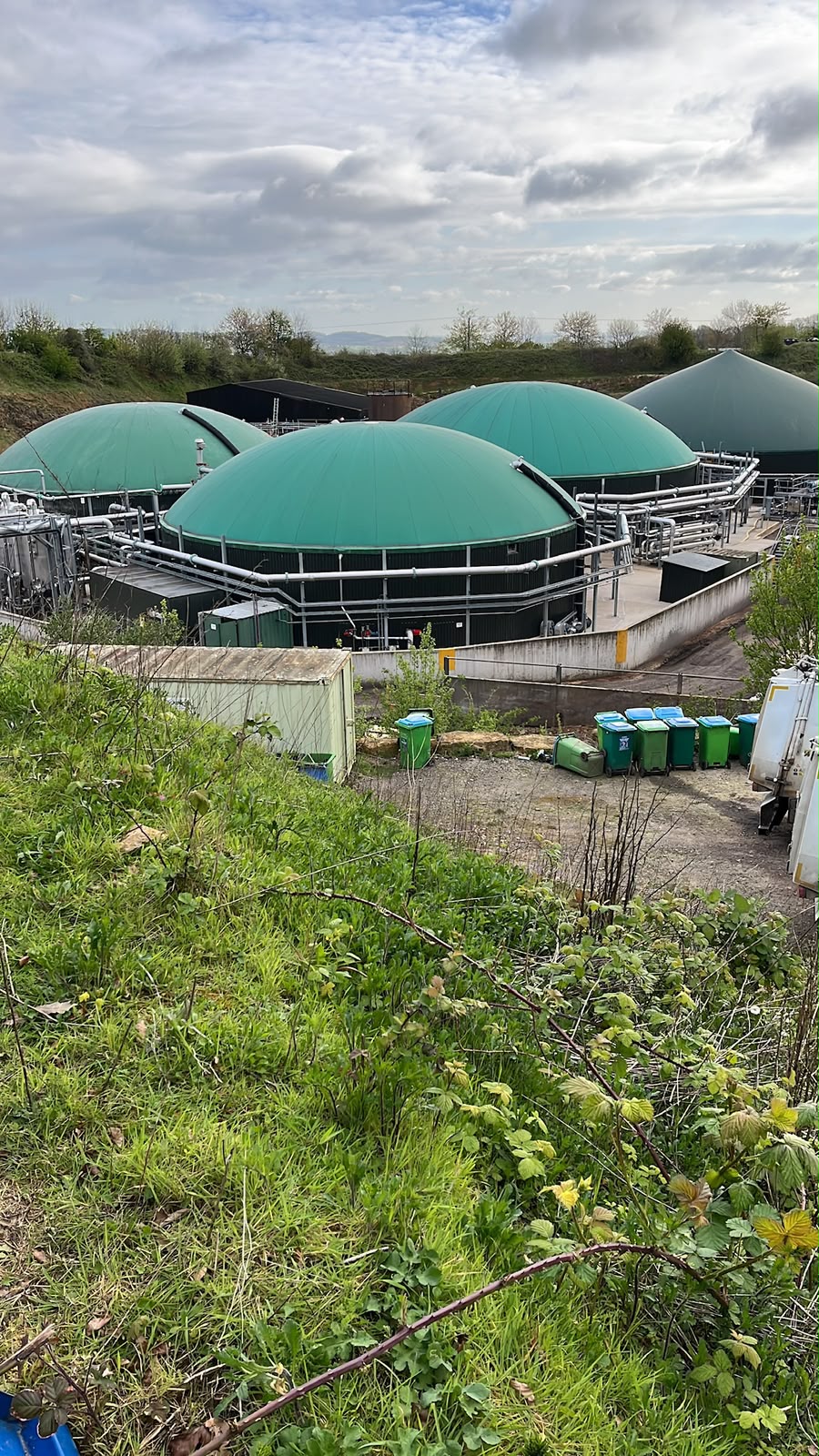 Anaerobic digestion tanks at the plant