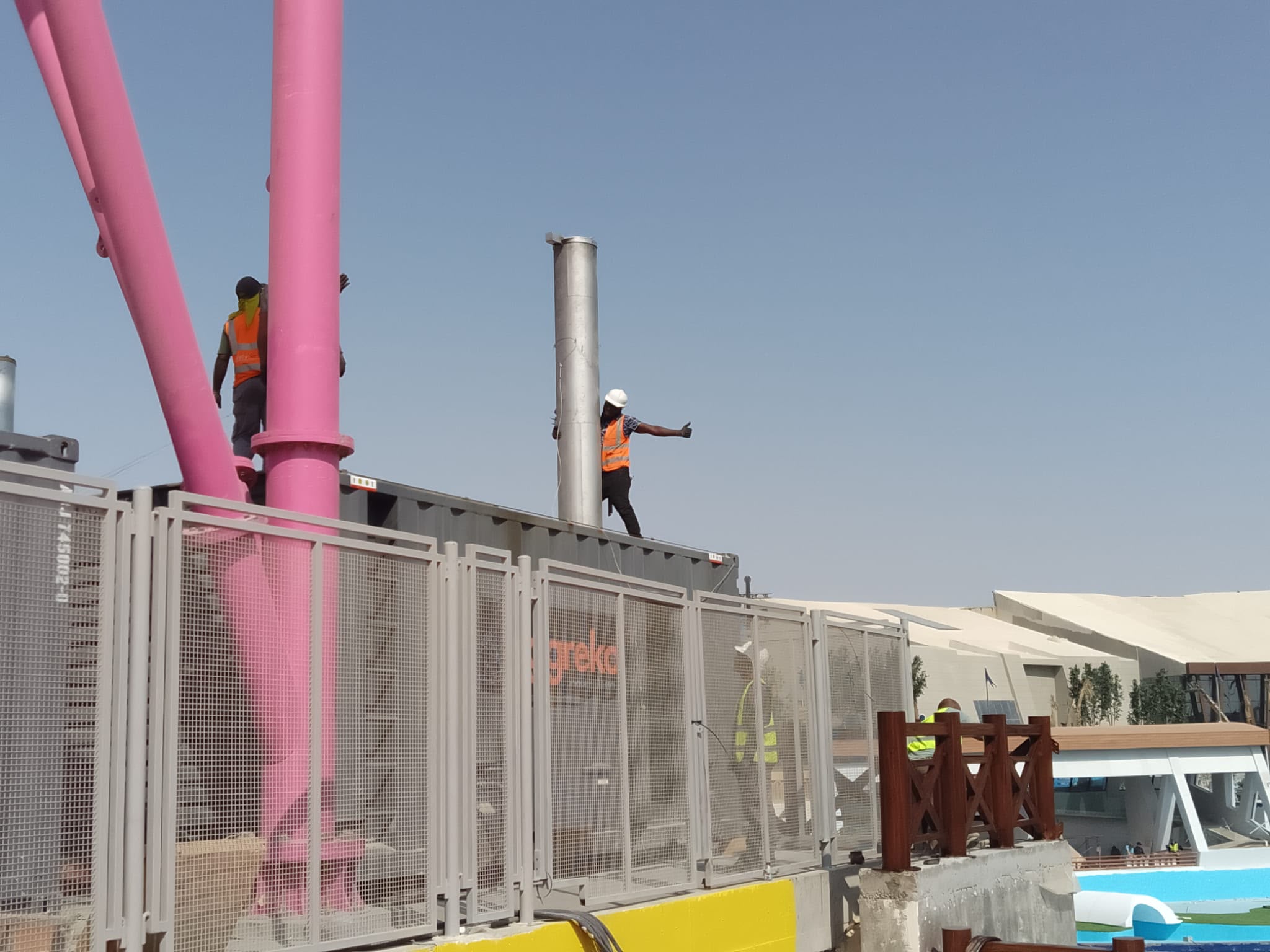 Specialist team working on generator infrastructure